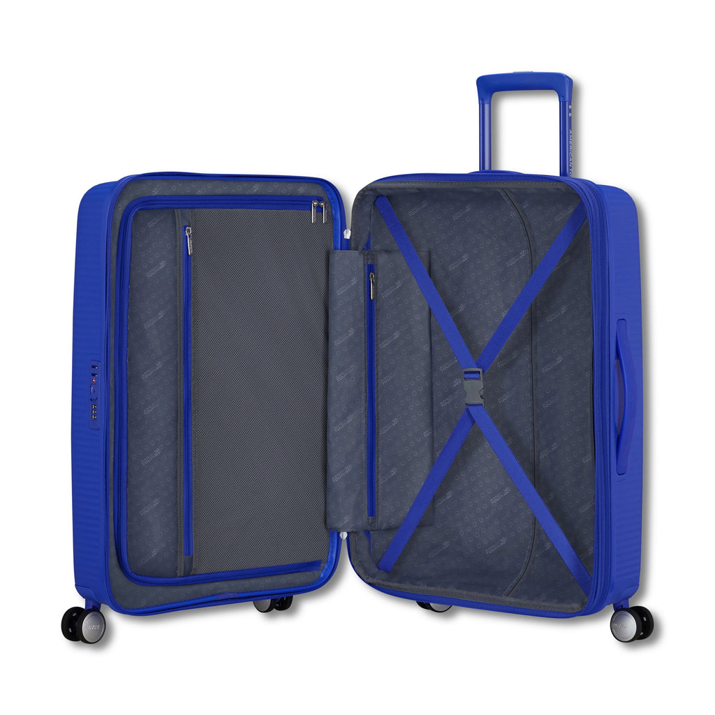 American Tourister Curio Spinner Medium in the color Cobalt Blue.