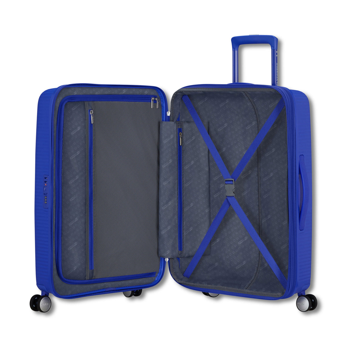 American Tourister Curio Spinner Medium in the color Cobalt Blue.