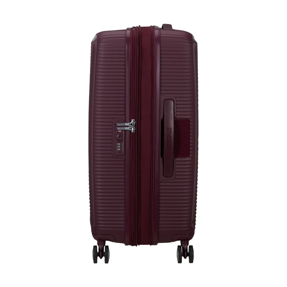 American Tourister Curio Spinner Medium in the color Wild Cherry.