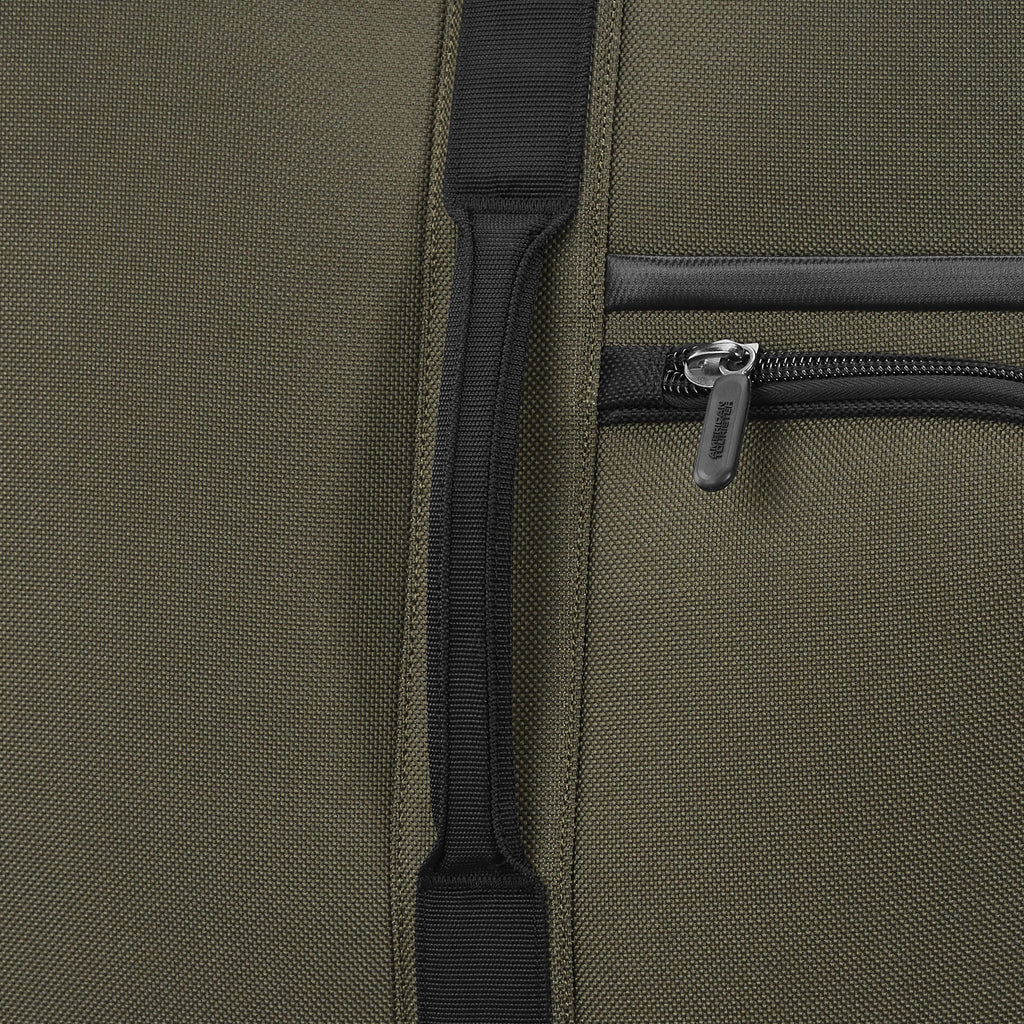 American Tourister Cargo Max SoftSide Spinner Medium in the color Olive Green.