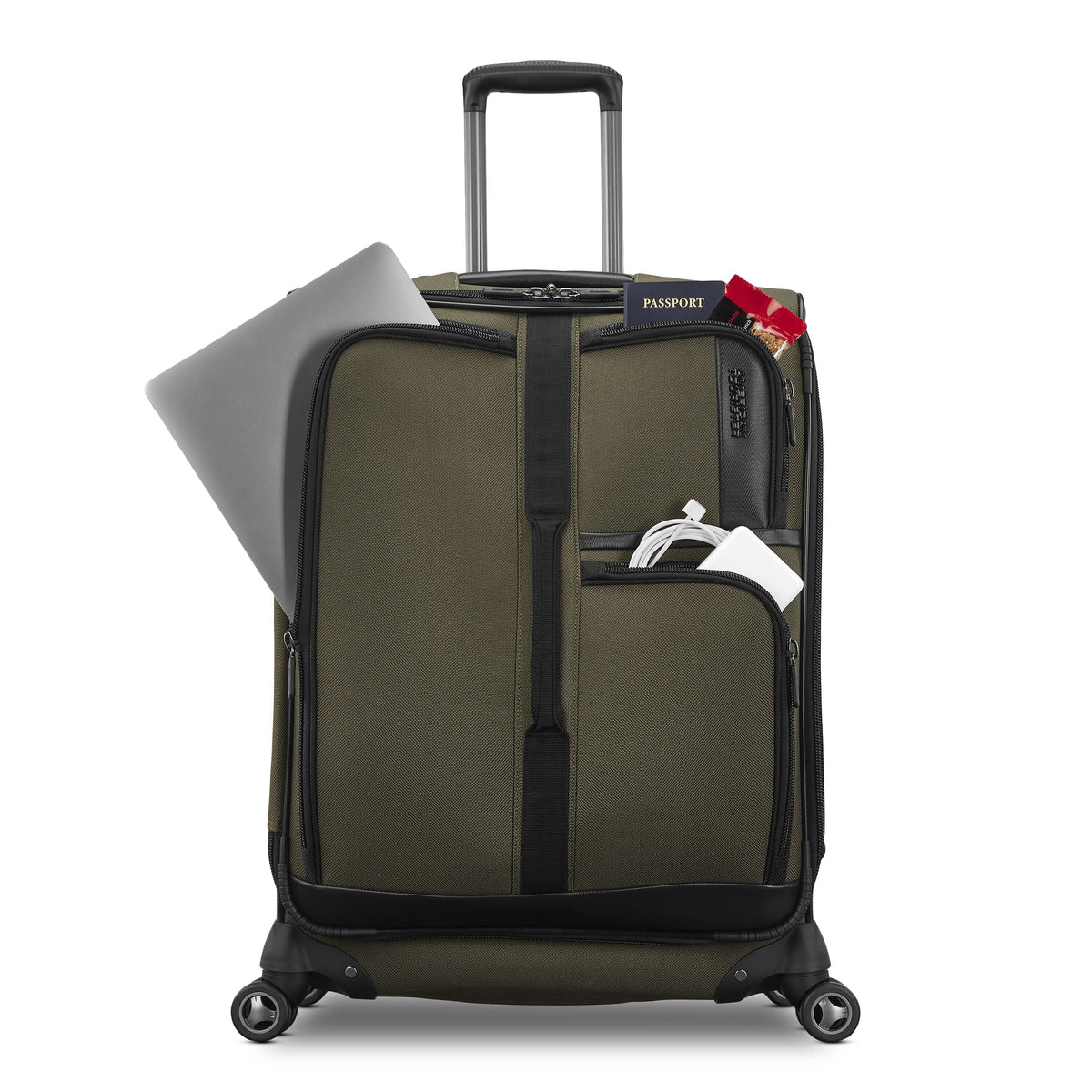 American Tourister Cargo Max SoftSide Spinner Medium in the color Olive Green.