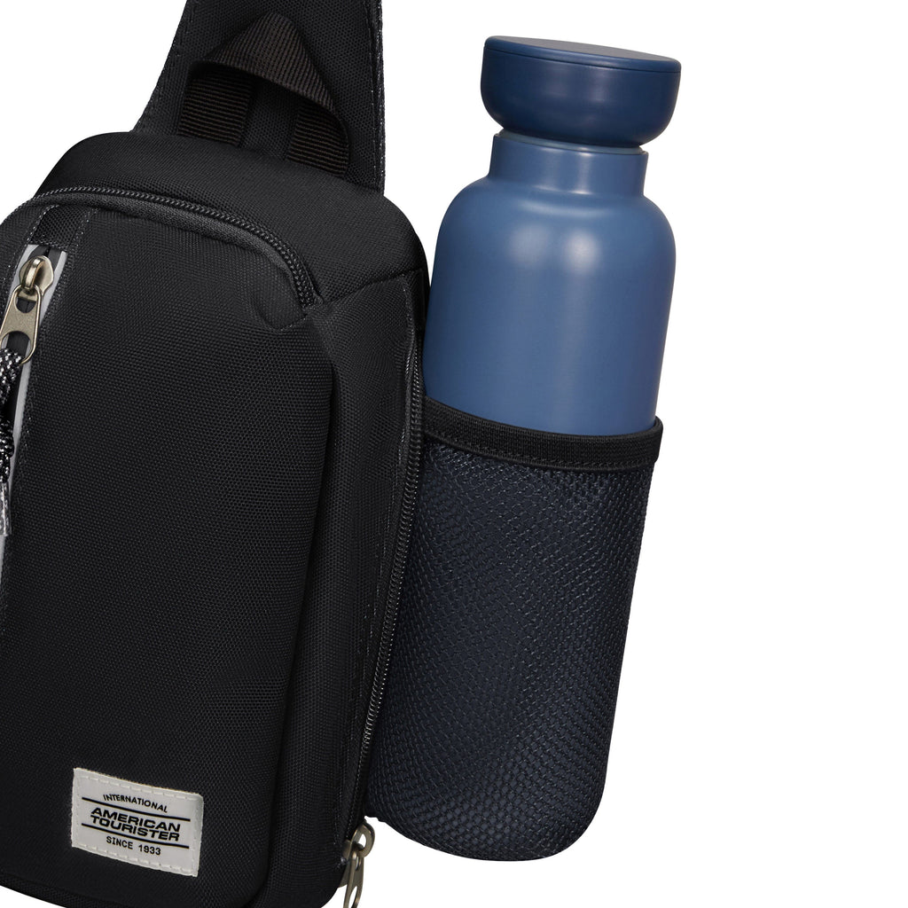 American Tourister BrightUp Sling Bag in the color Black.