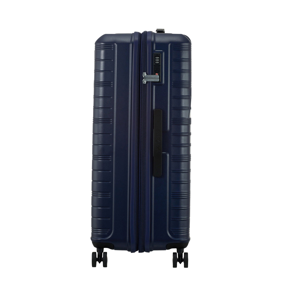 American Tourister Surftime Spinner 3 Piece Set (CO/M/L) in the color Metallic Blue.