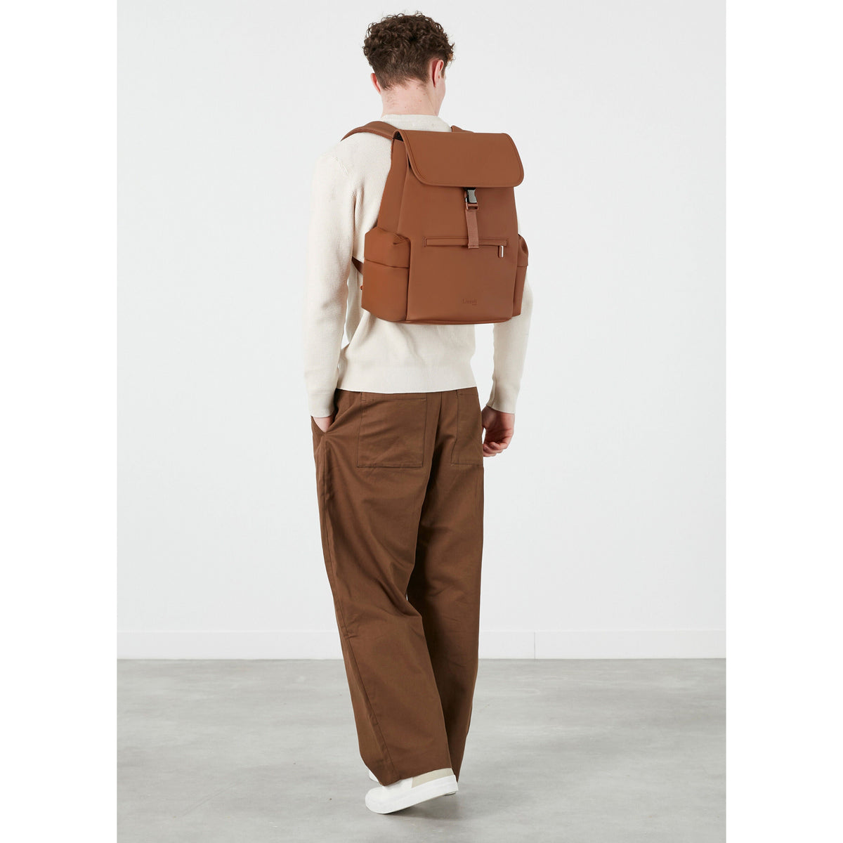Lipault LOST IN BERLIN Mini Cargo Backpack in the color Nutsy Nut.