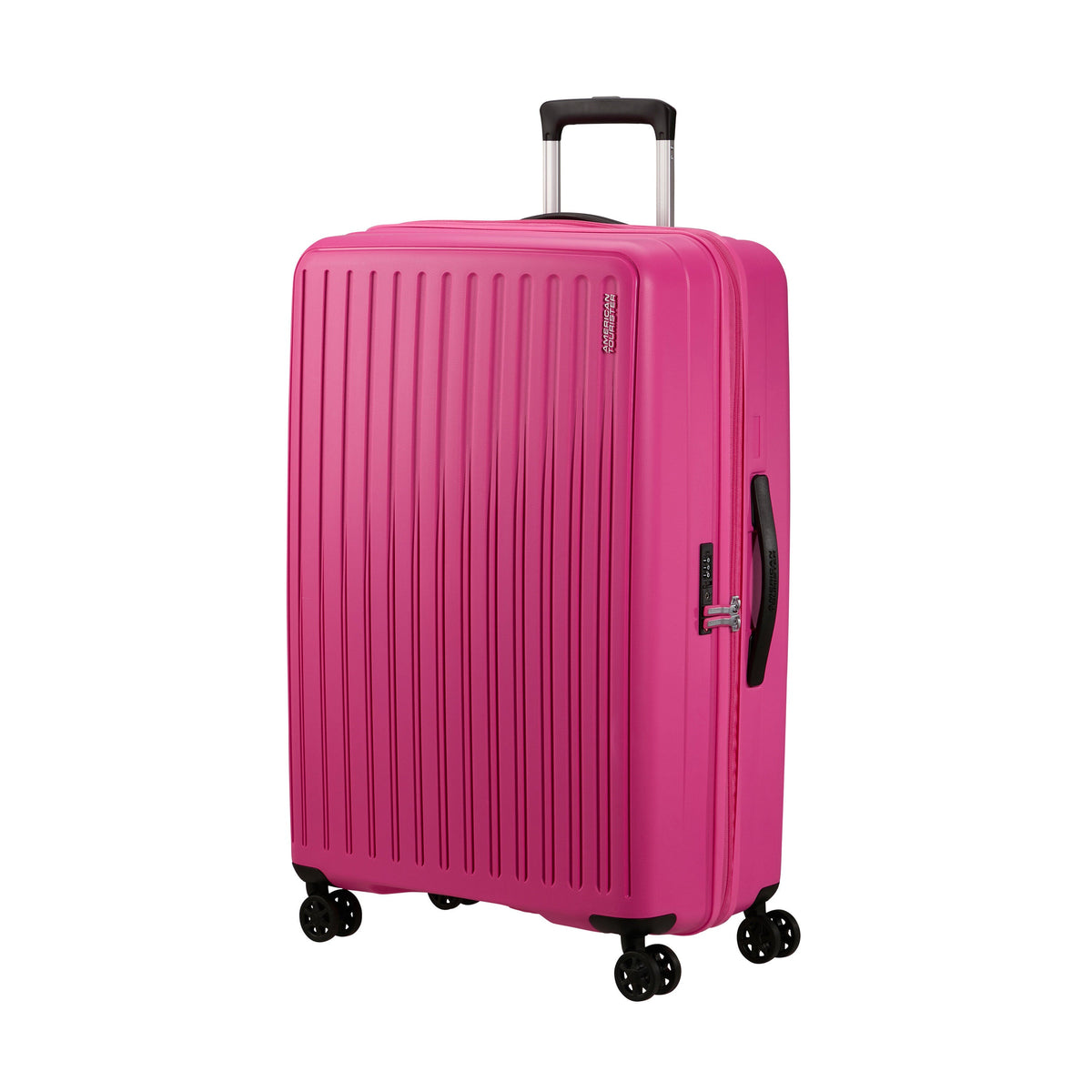 American Tourister Rejoy Spinner Large in the color Hawaiian Pink.