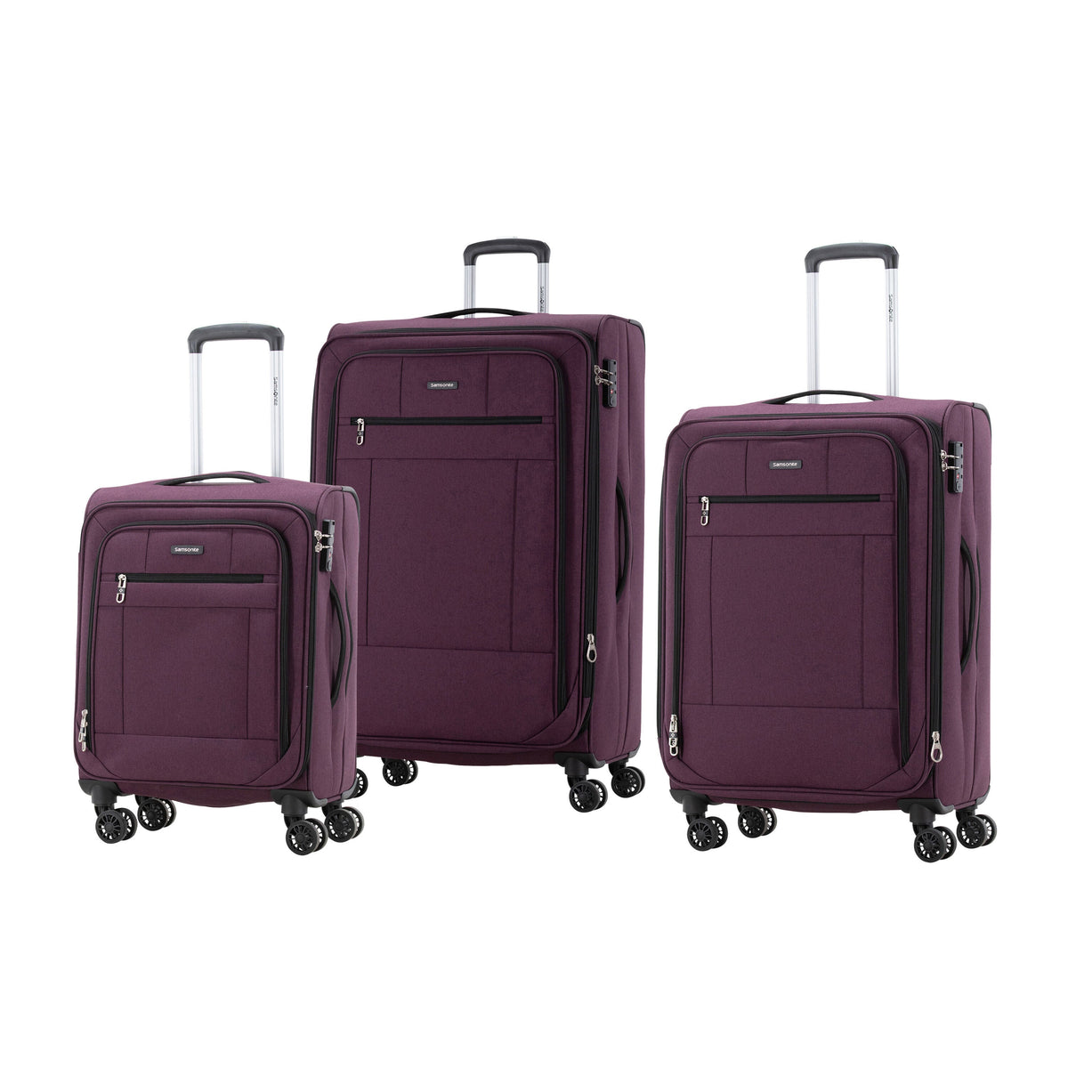 Samsonite Allerton Super Lite DLX 3 Piece Set in the color Burgundy.