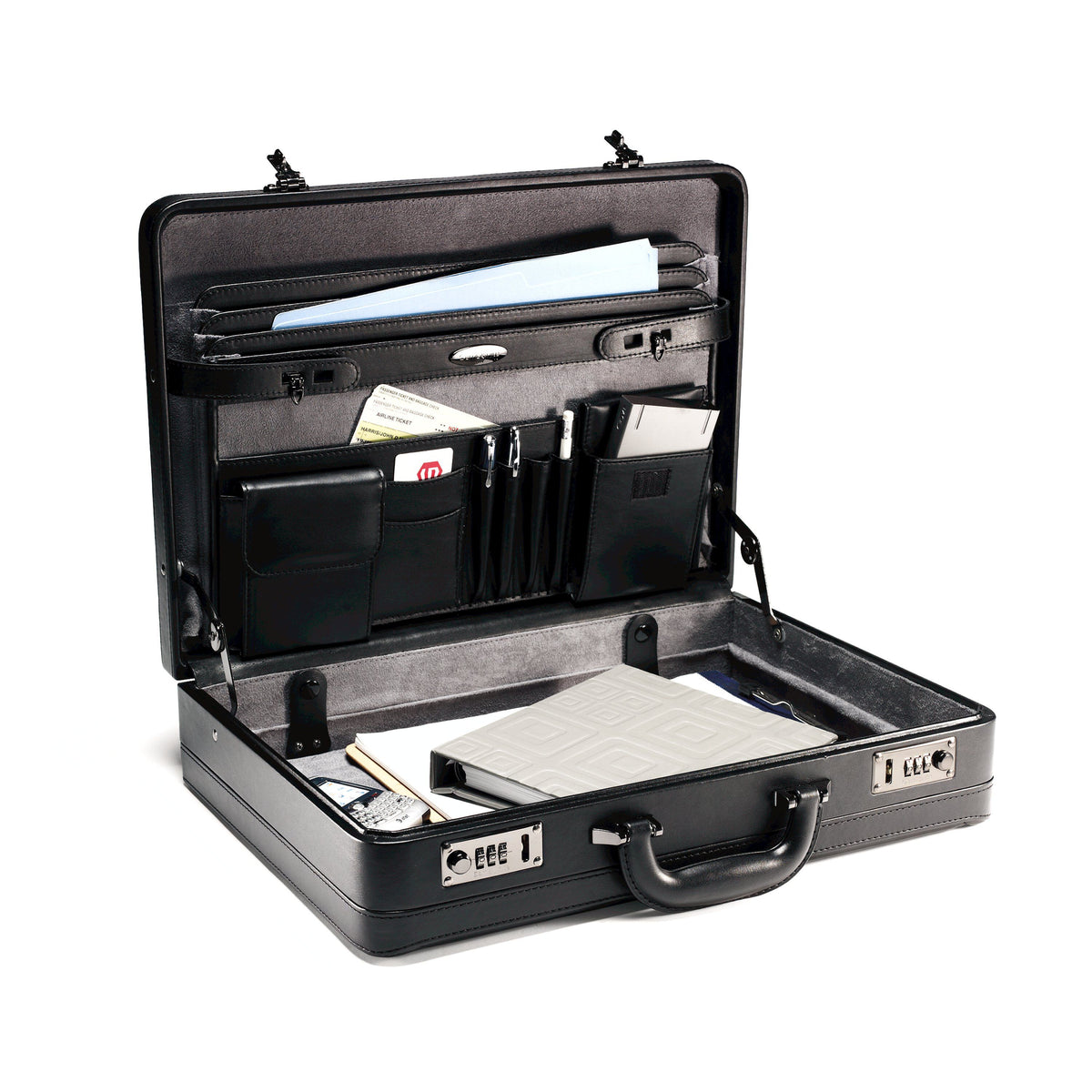 Samsonite Leather Attache in the color Black.