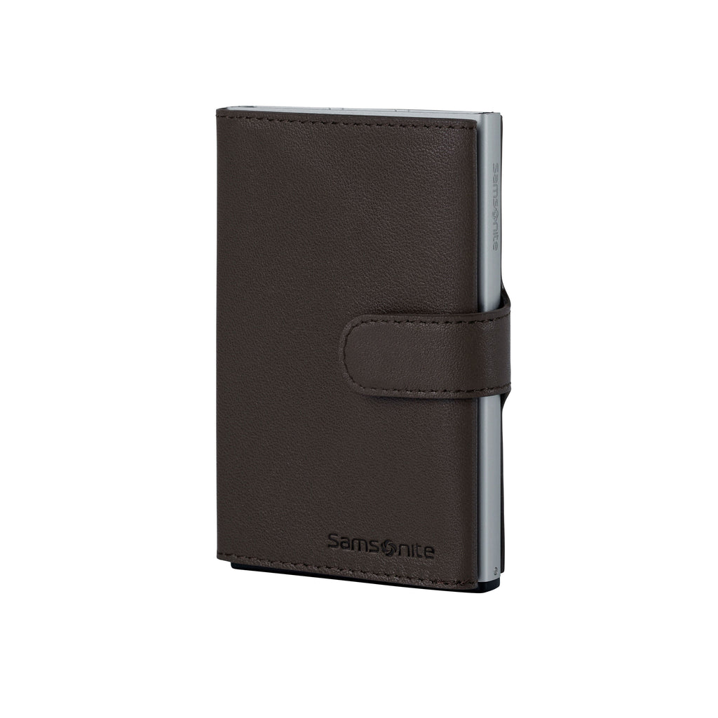 Alufit Slide-Up Wallet in the color Dark Brown.