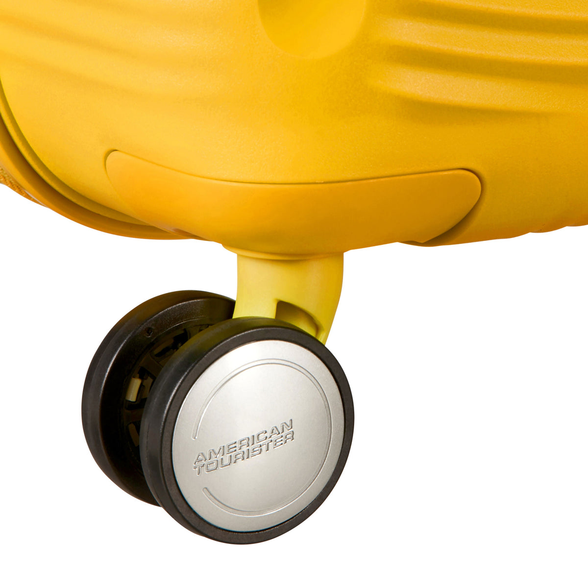 American Tourister Curio Spinner Medium in the color Golden Yellow.